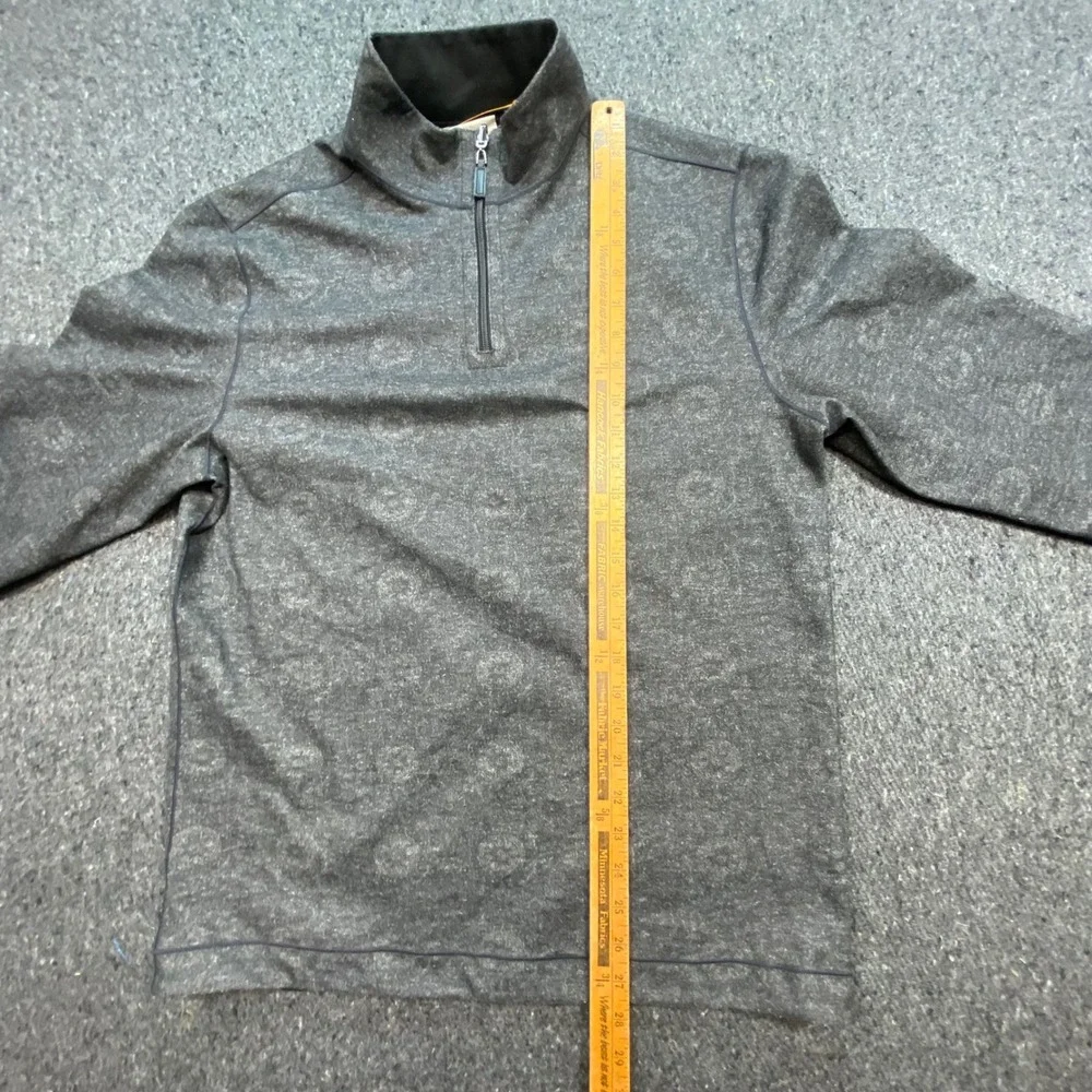 Age of Wisdom Reversible Quarter Zip Sz M Mens Gray Medallion Mock Neck Pullover